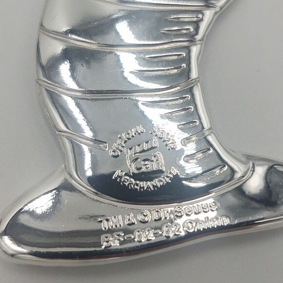 Set of 2 Dr. Seuss Cat in the Hat Silver Metal Character Holiday Ornamen… - Picture 7 of 8